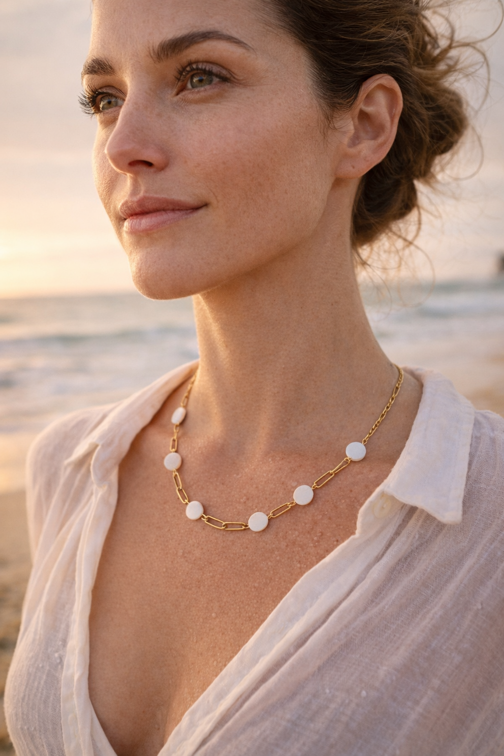 Marina Shell Gold Set – Necklace & Bracelet