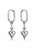Celeste Heart Silver Earrings
