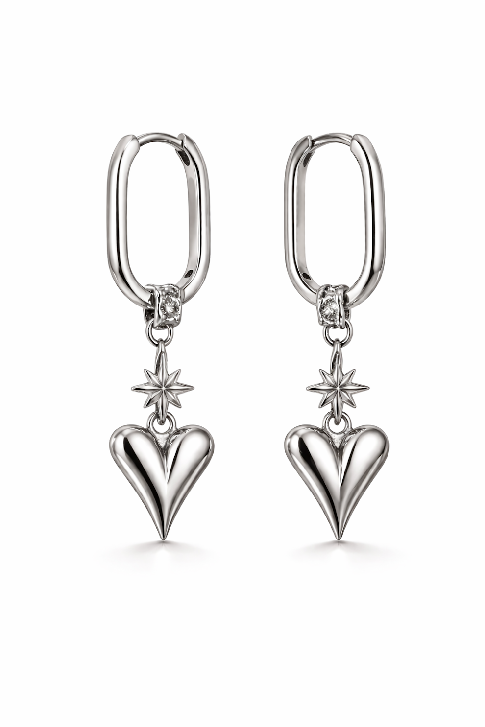 Celeste Heart Silver Earrings