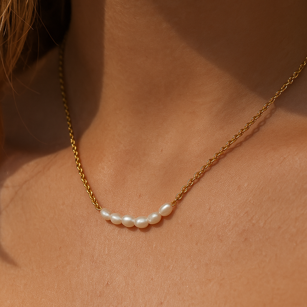 Persephone- Gold-Plated Necklace with Baroque Pearls
