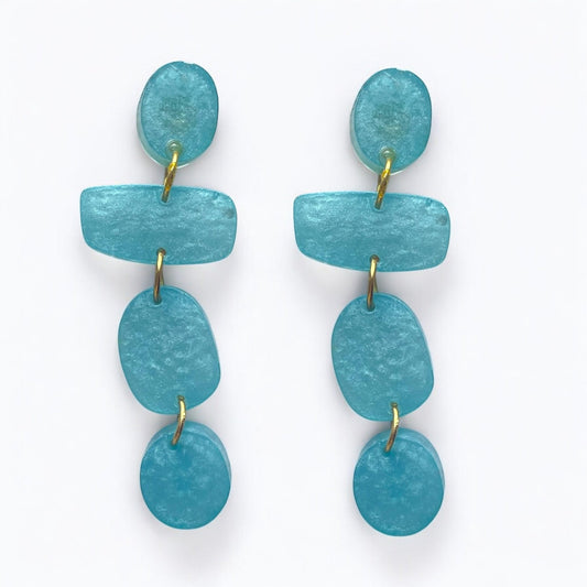 Handmade Playful Resin Stud Earrings in Sky Blue - lucy andy jewellery