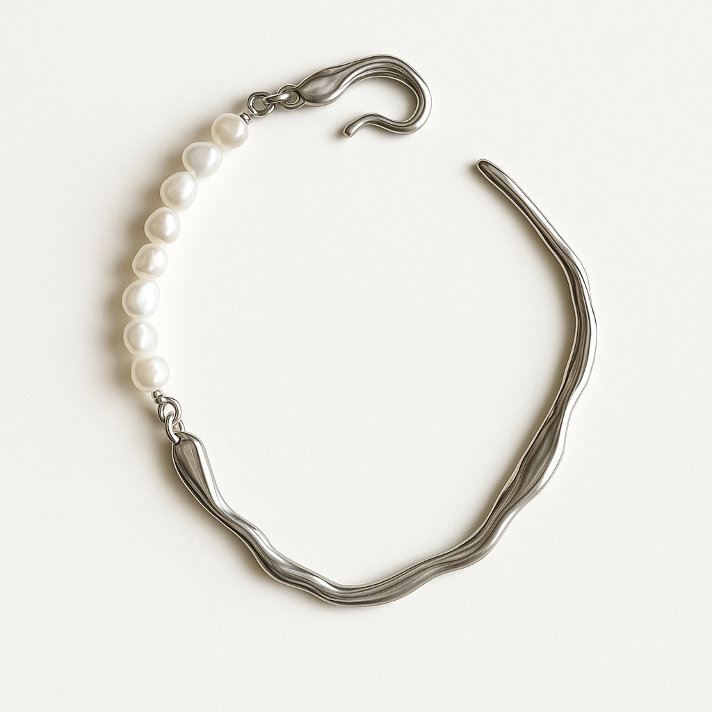 Chunky 18K Gold Plated Bracelet With Freshwater Cultured Pearls