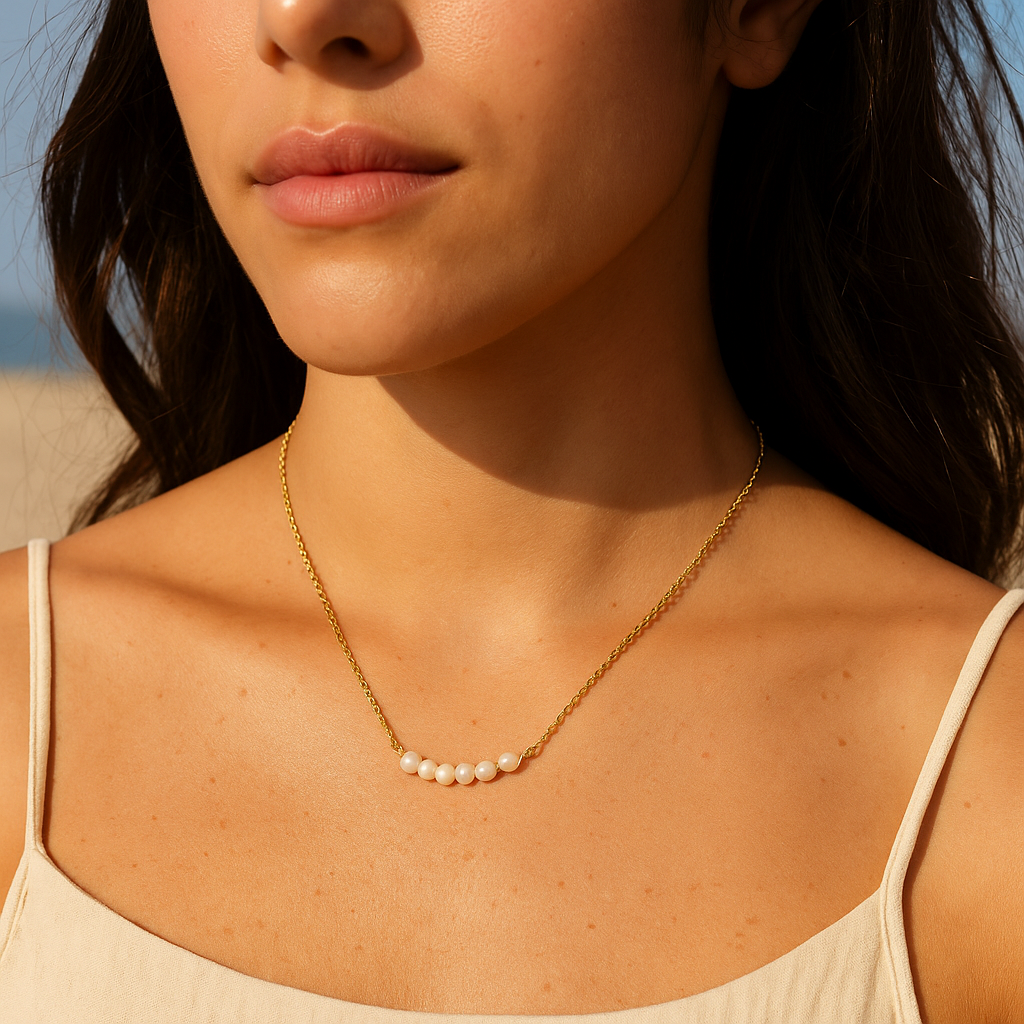 Persephone- Gold-Plated Necklace with Baroque Pearls