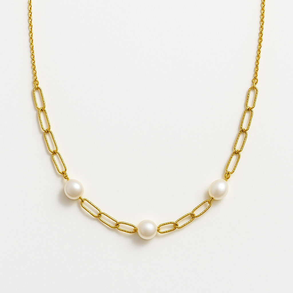 Cartagena – Freshwater Pearl Pendant Necklace on 18K Gold Chain