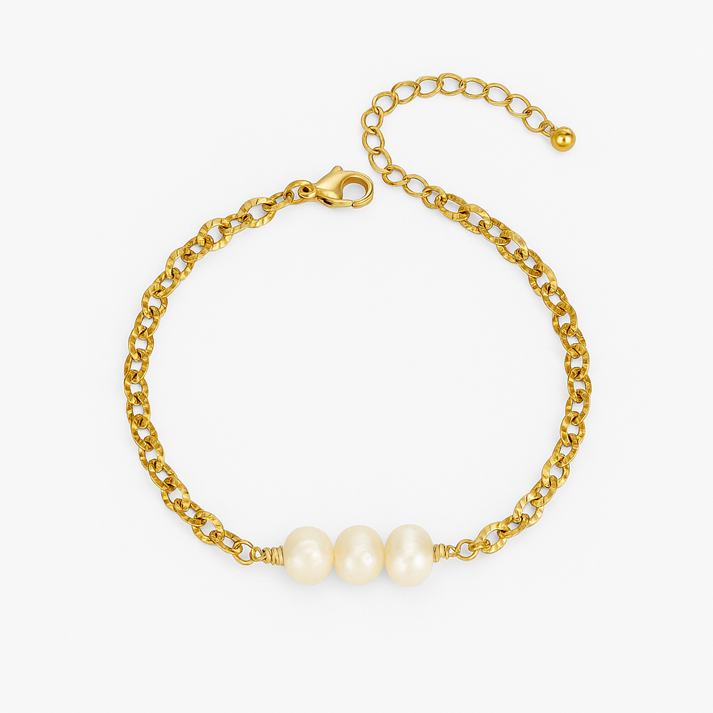 Three-Baroque Pearl Glow Bracelet