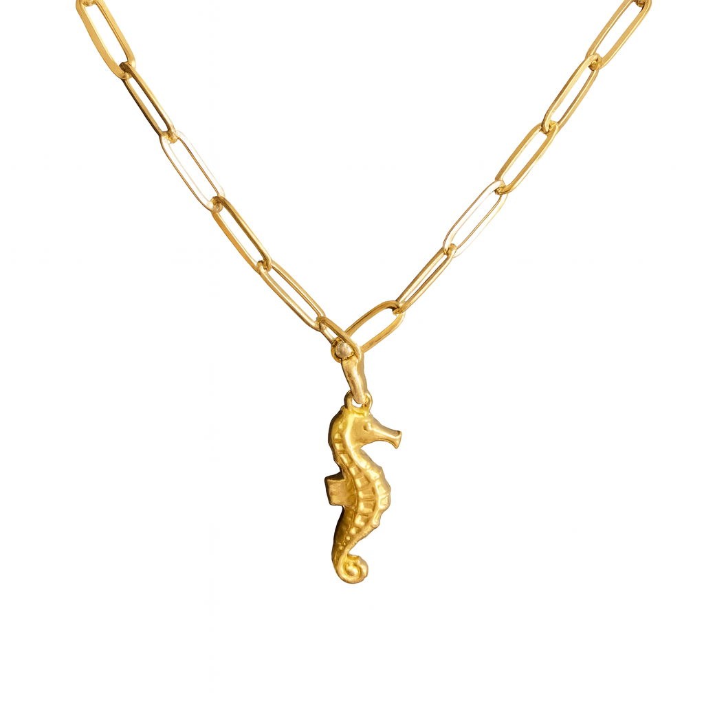 Salty Soul – Seahorse Pendant Necklace in 18K Gold Plated Stainless Steel