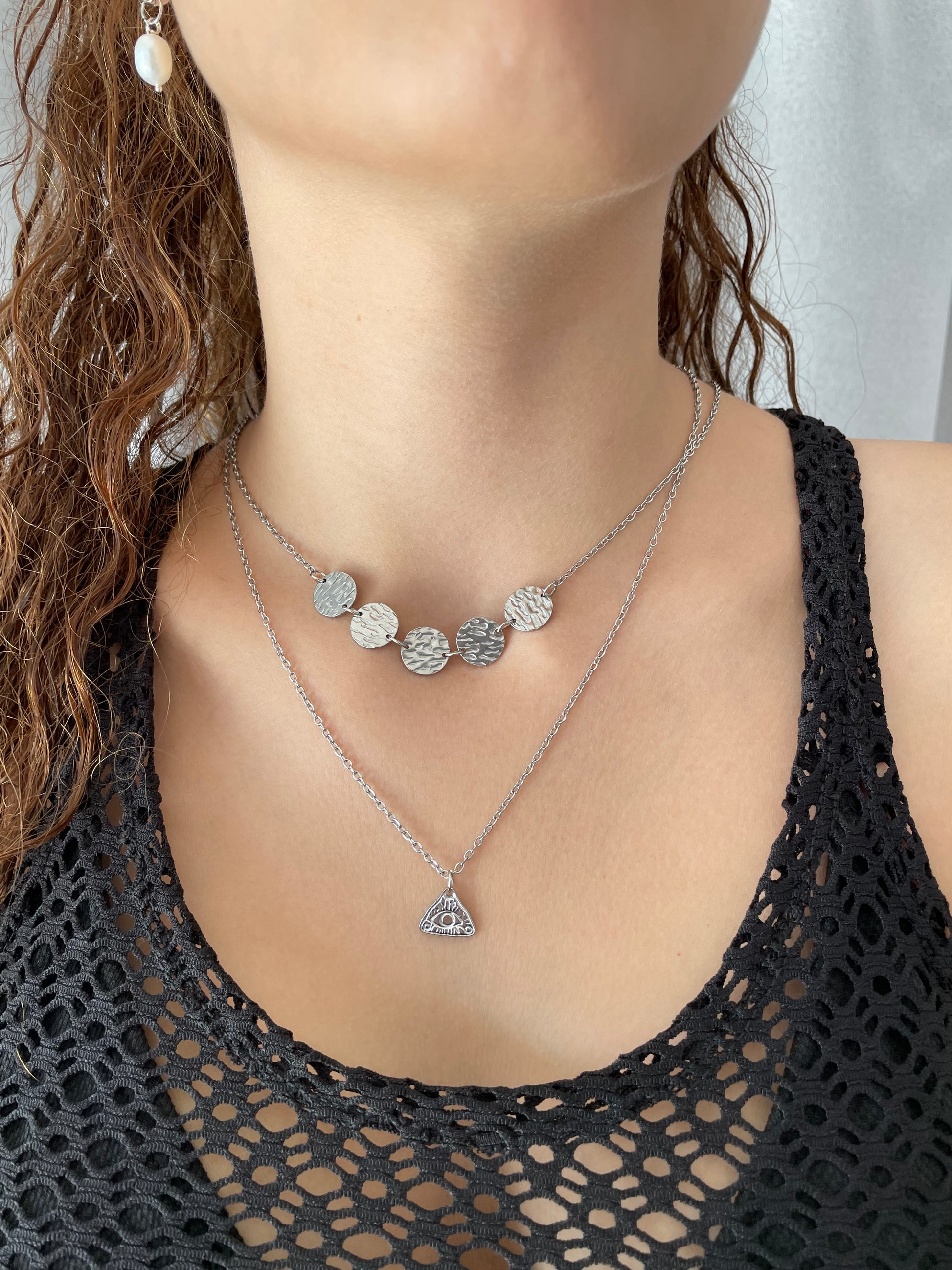 Third Eye Talisman – Triangle Eye Necklace in 18K Gold or Silver Plated Stainless Steel