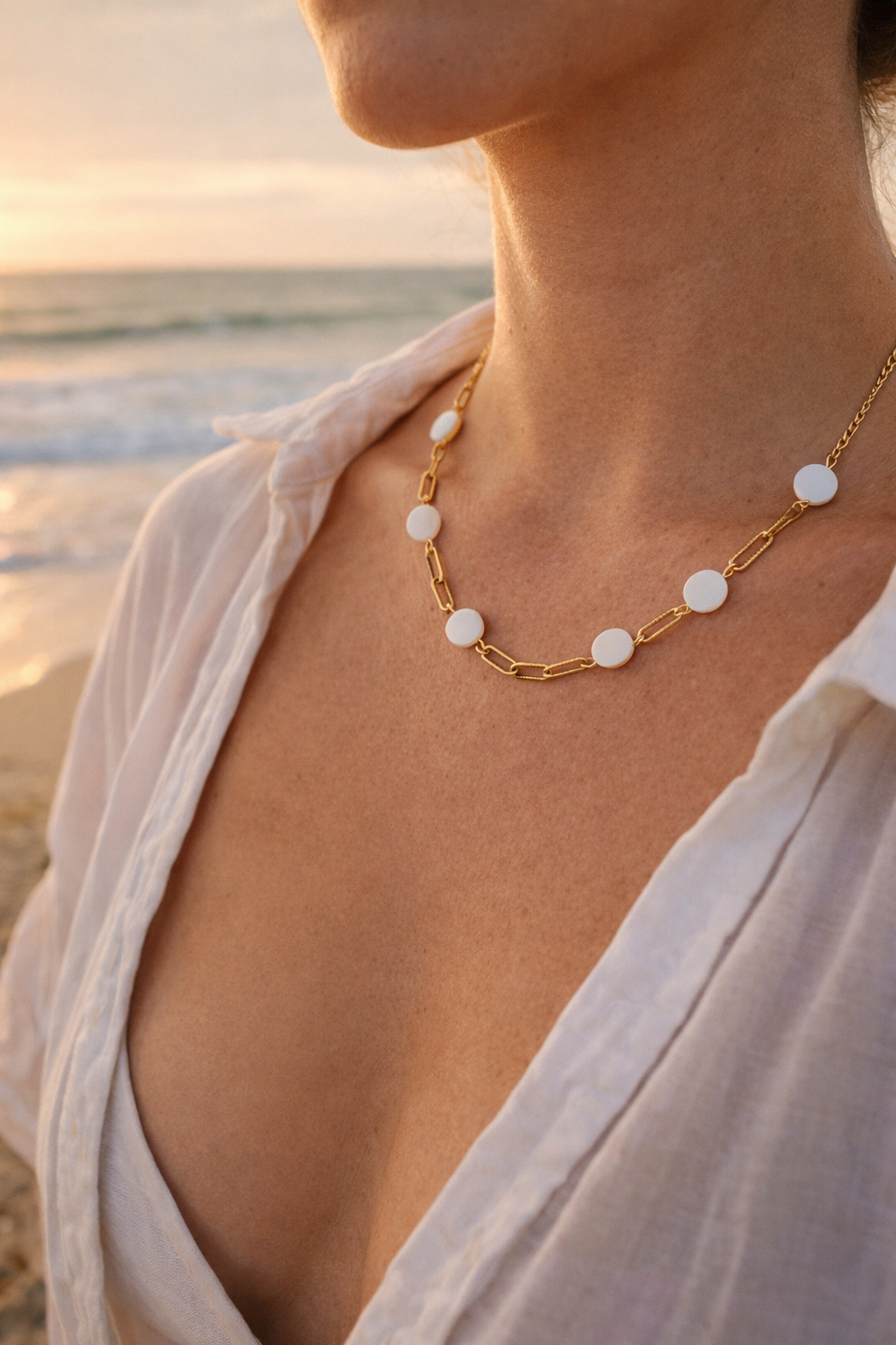 Marina Shell Gold Set – Necklace & Bracelet