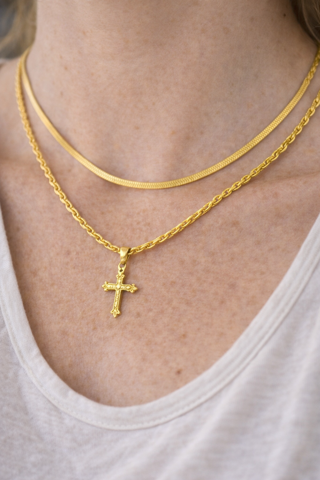 Templar Cross Necklace – Coastal Inspired Pendant in 18k Gold