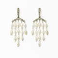 Pair of pearl earrings on a white background