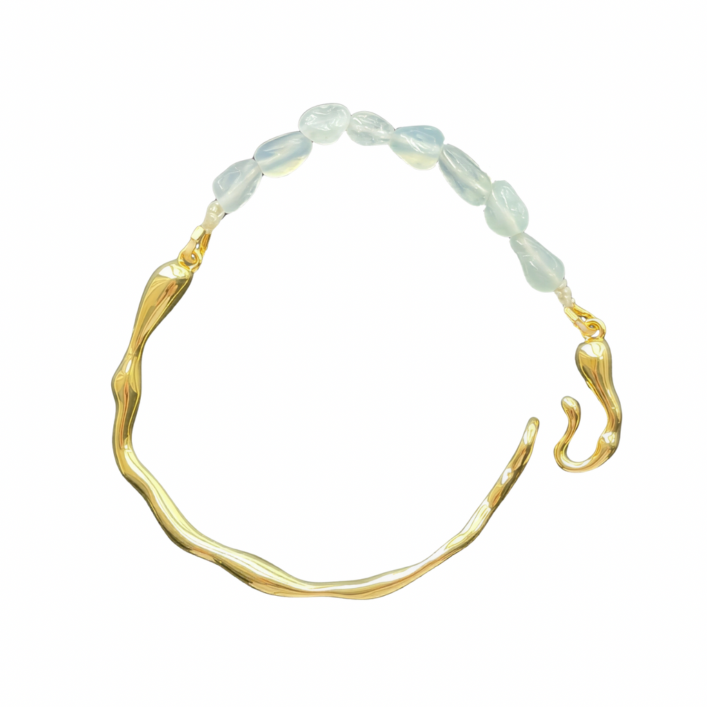 Chunky 18K Gold Plated Bracelet With Freshwater Cultured Pearls
