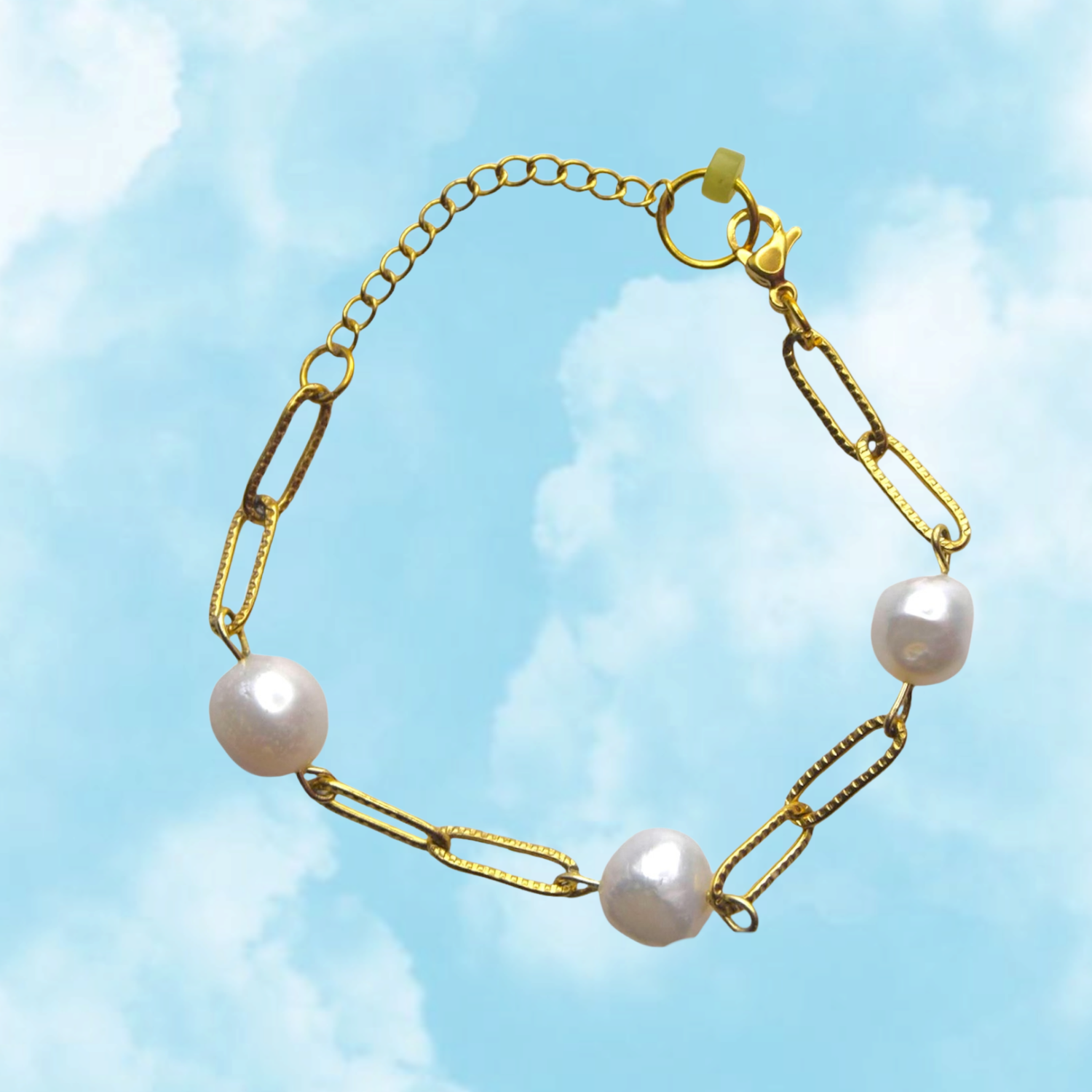 Isla Bracelet – Minimalist Freshwater Pearl & Gold Chain Bracelet