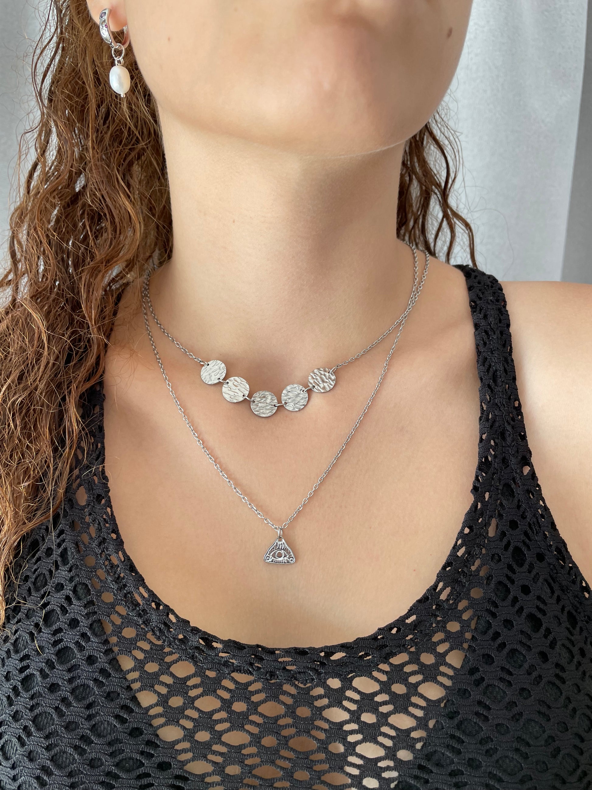 Third Eye Talisman – Triangle Eye Necklace in 18K Gold or Silver Plated Stainless Steel