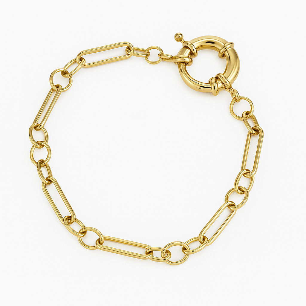 Mariner Lock Gold Bracelet