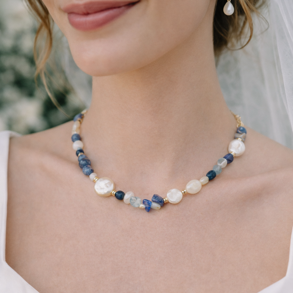 Sodalite & Freshwater Pearl Necklace