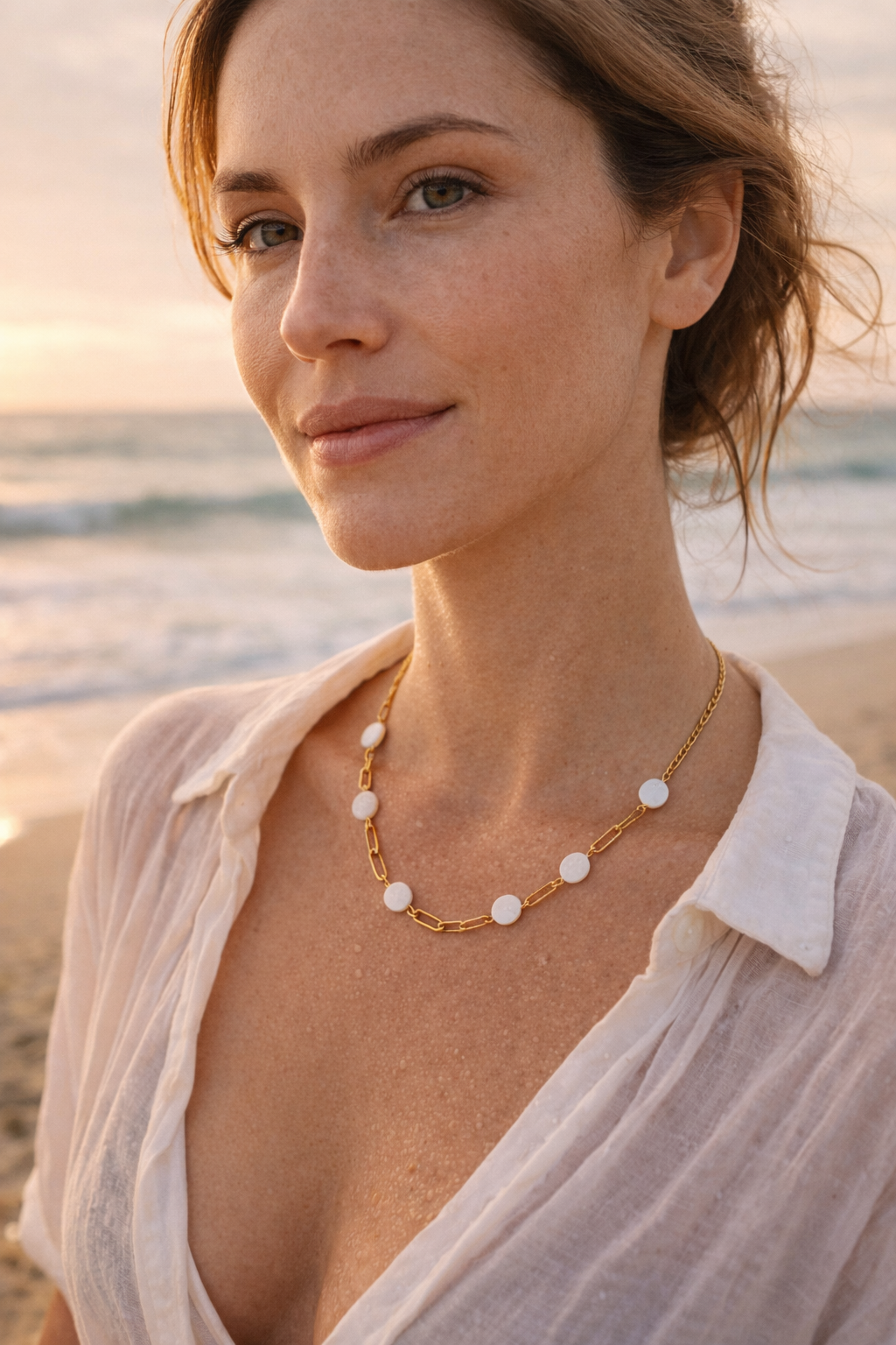 Marina Shell Gold Set – Necklace & Bracelet