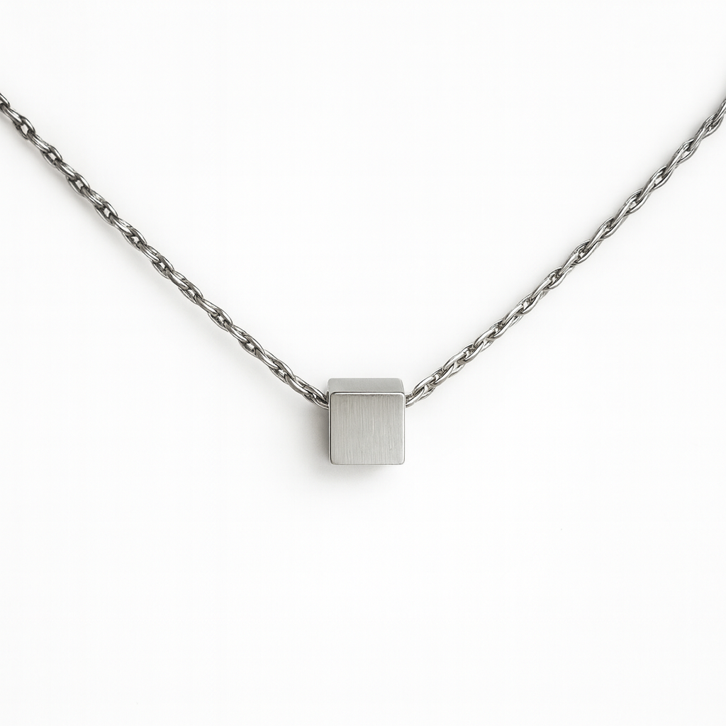 Cubic Stainless Steel Pendant Necklace