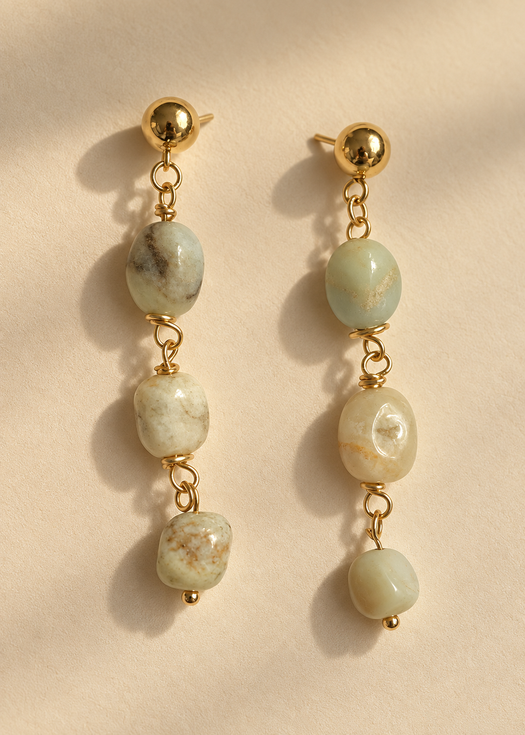 Aura Shoreline Mineral Drop Earrings – 18k Gold