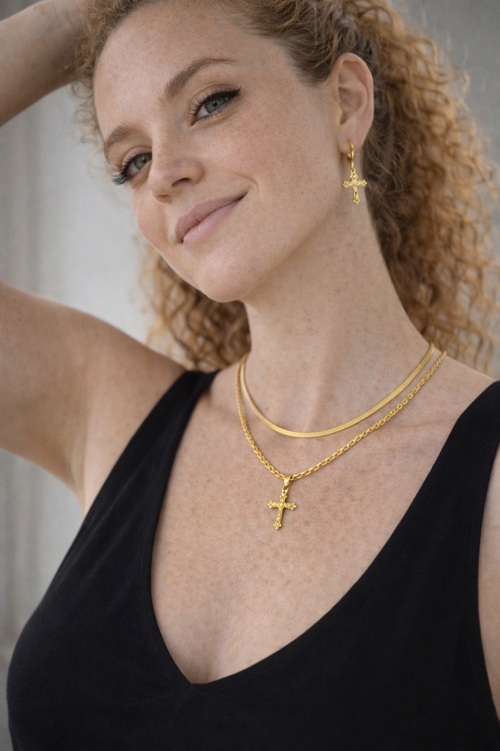 Templar Cross Necklace – Coastal Inspired Pendant in 18k Gold