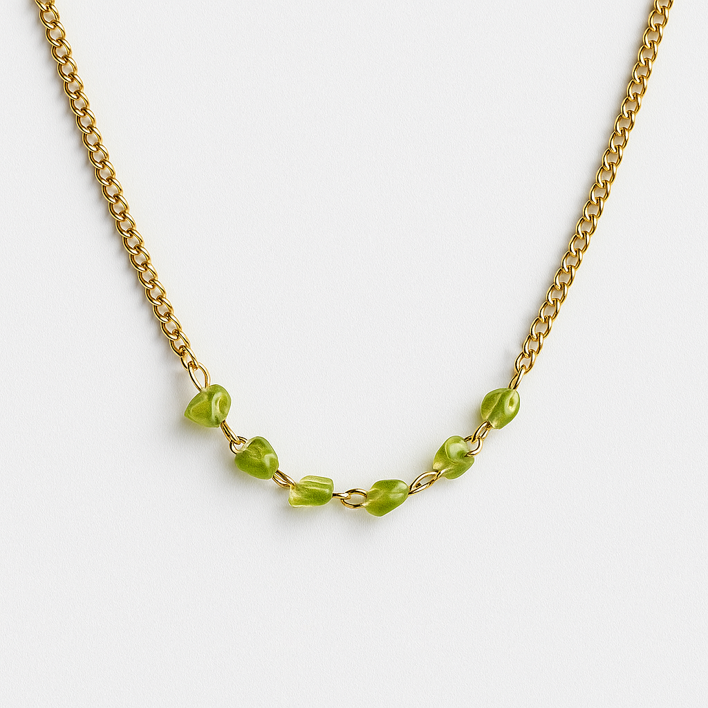 Mineral  Necklace Peridoto