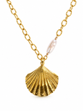 Amphitrite Shell & Baroque Biwa Pearl Necklace