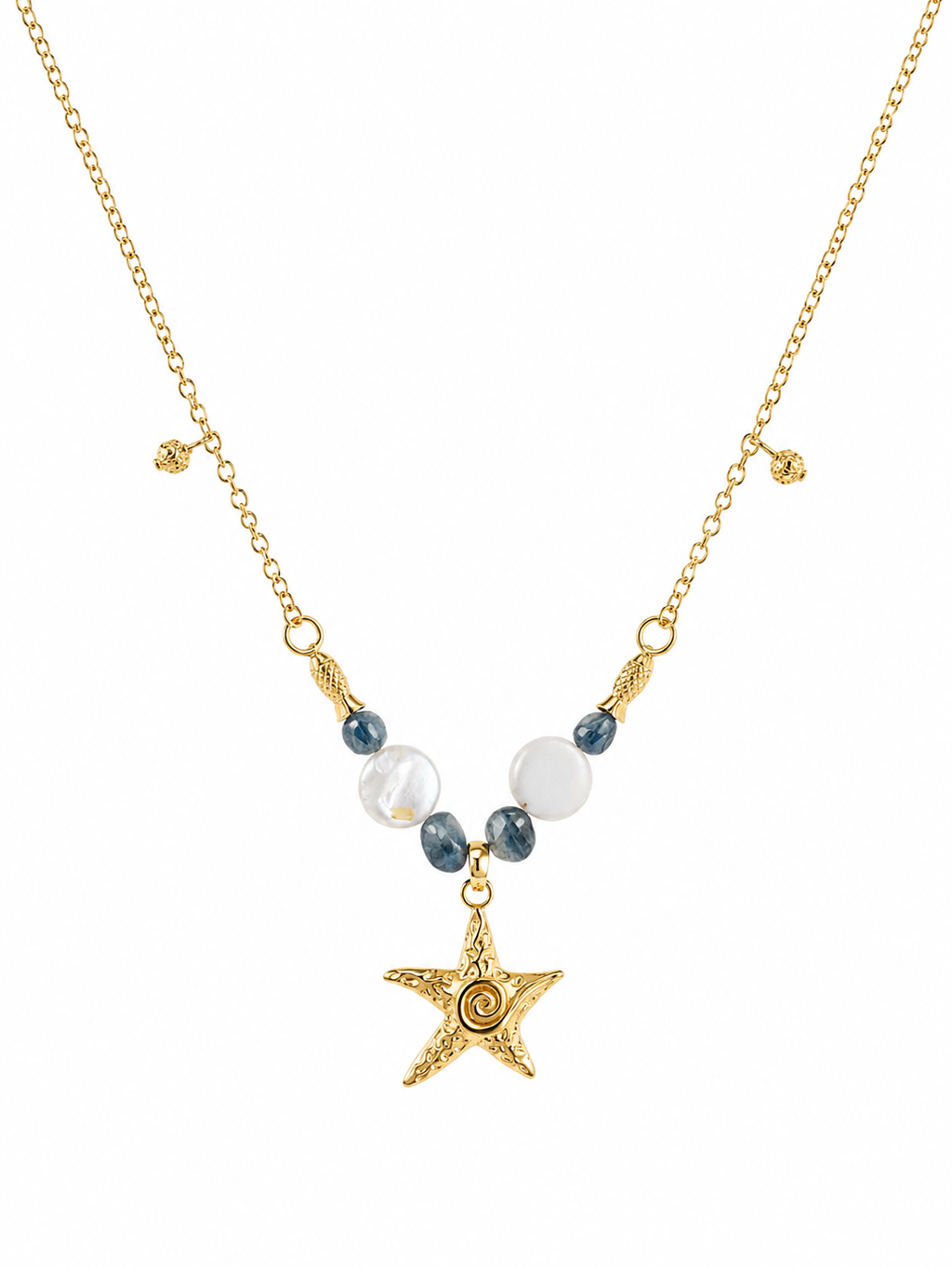 Azul Sodalite & Seashell Starfish Necklace
