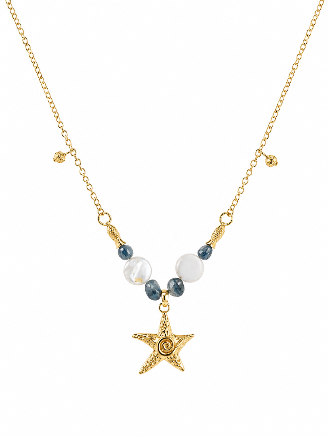 Azul Sodalite & Seashell Starfish Necklace