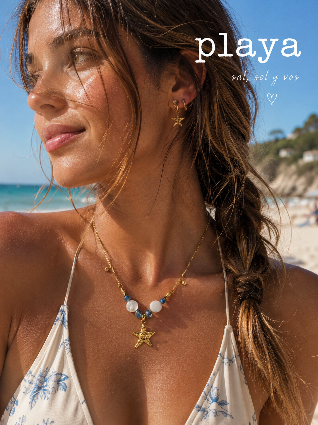 Azul Sodalite & Seashell Starfish Necklace