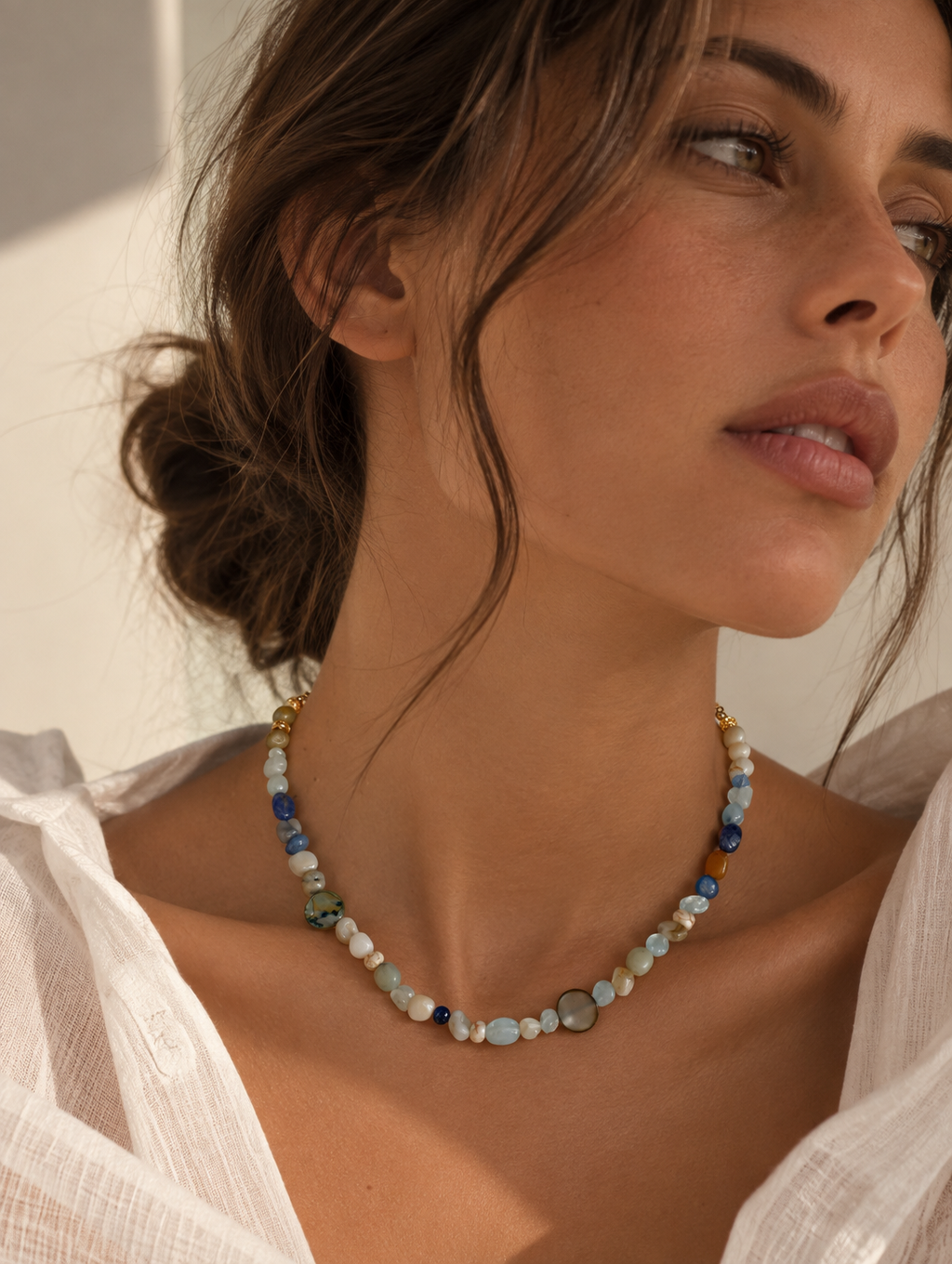 Blue Gemstone Beaded Necklace – Ocean Tides
