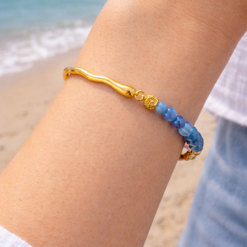 Chunky 18K Gold Plated Bracelet With Freshwater Cultured Pearls