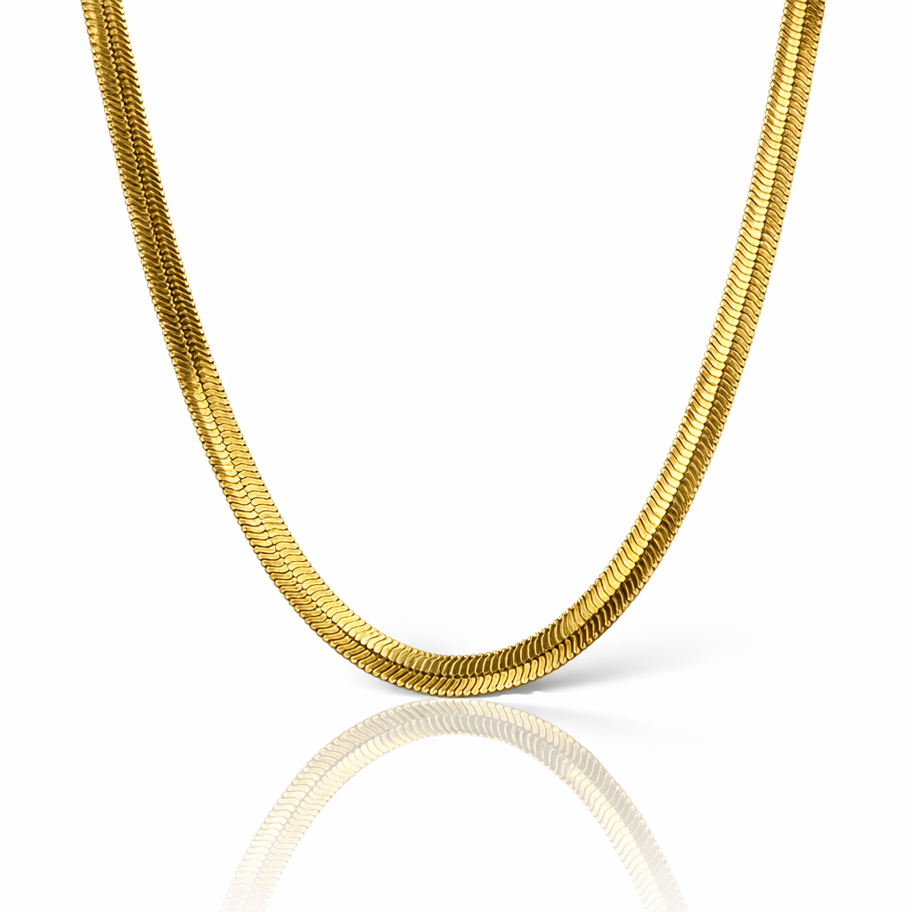 Aurelia Herringbone Gold Necklace