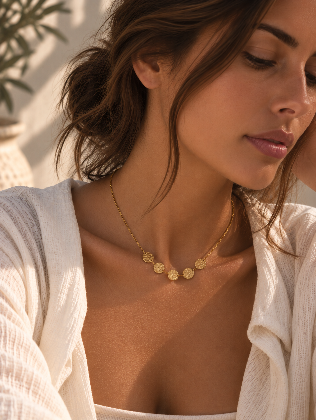 Chunky Disc Necklace – Gold or Silver