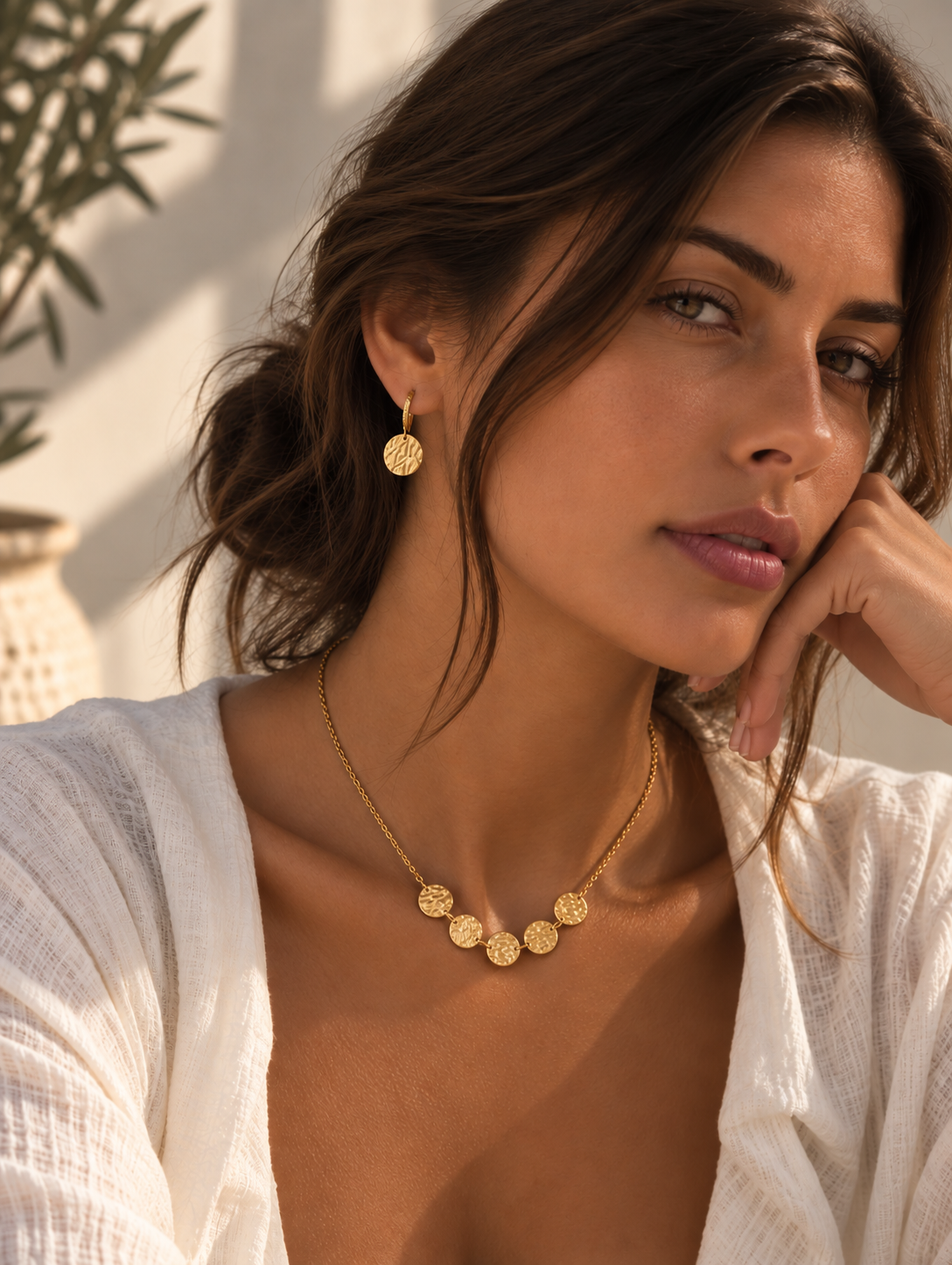 Chunky Disc Necklace – Gold or Silver