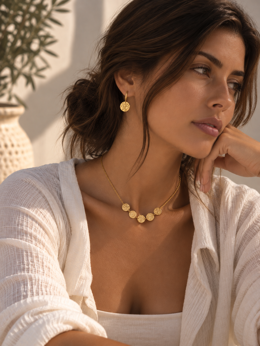 Chunky Disc Necklace – Gold or Silver