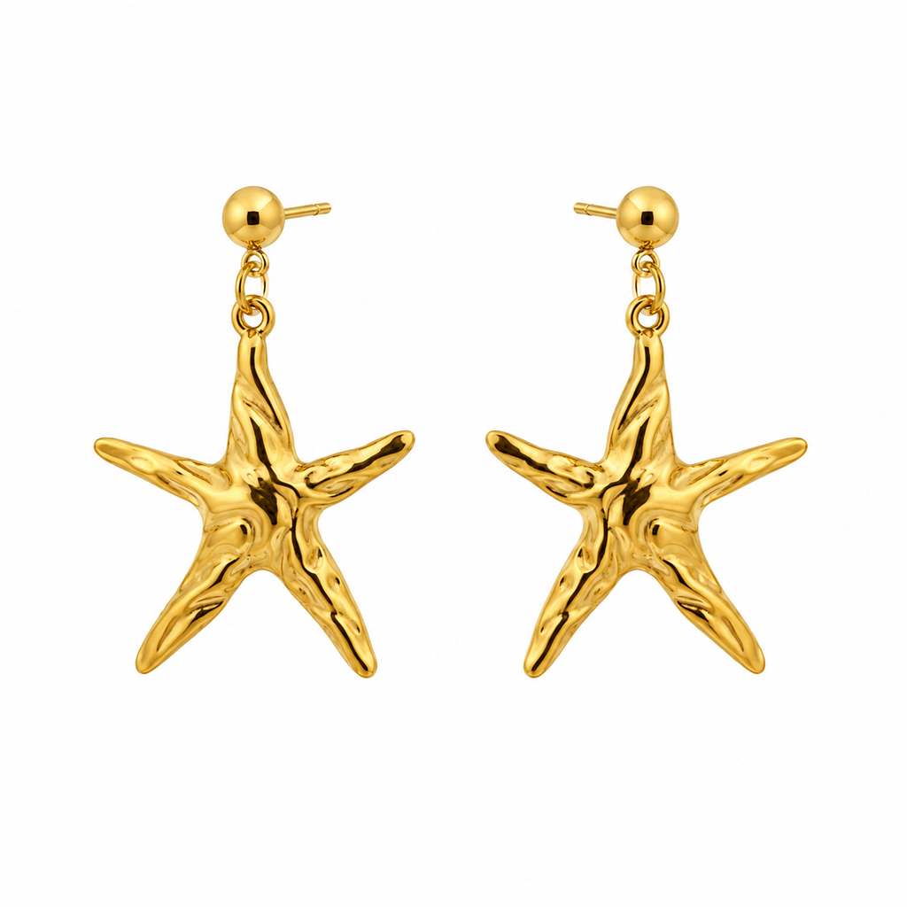 Capri Molten Starfish Drop Earrings