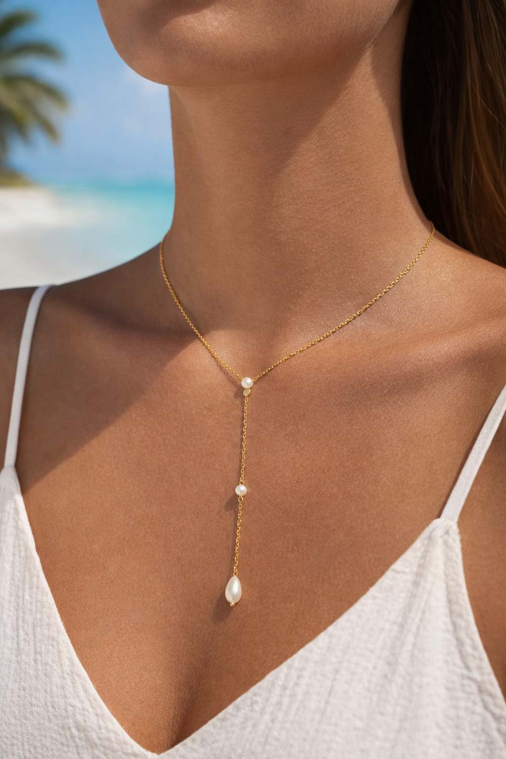Elara Pearl Drop Necklace