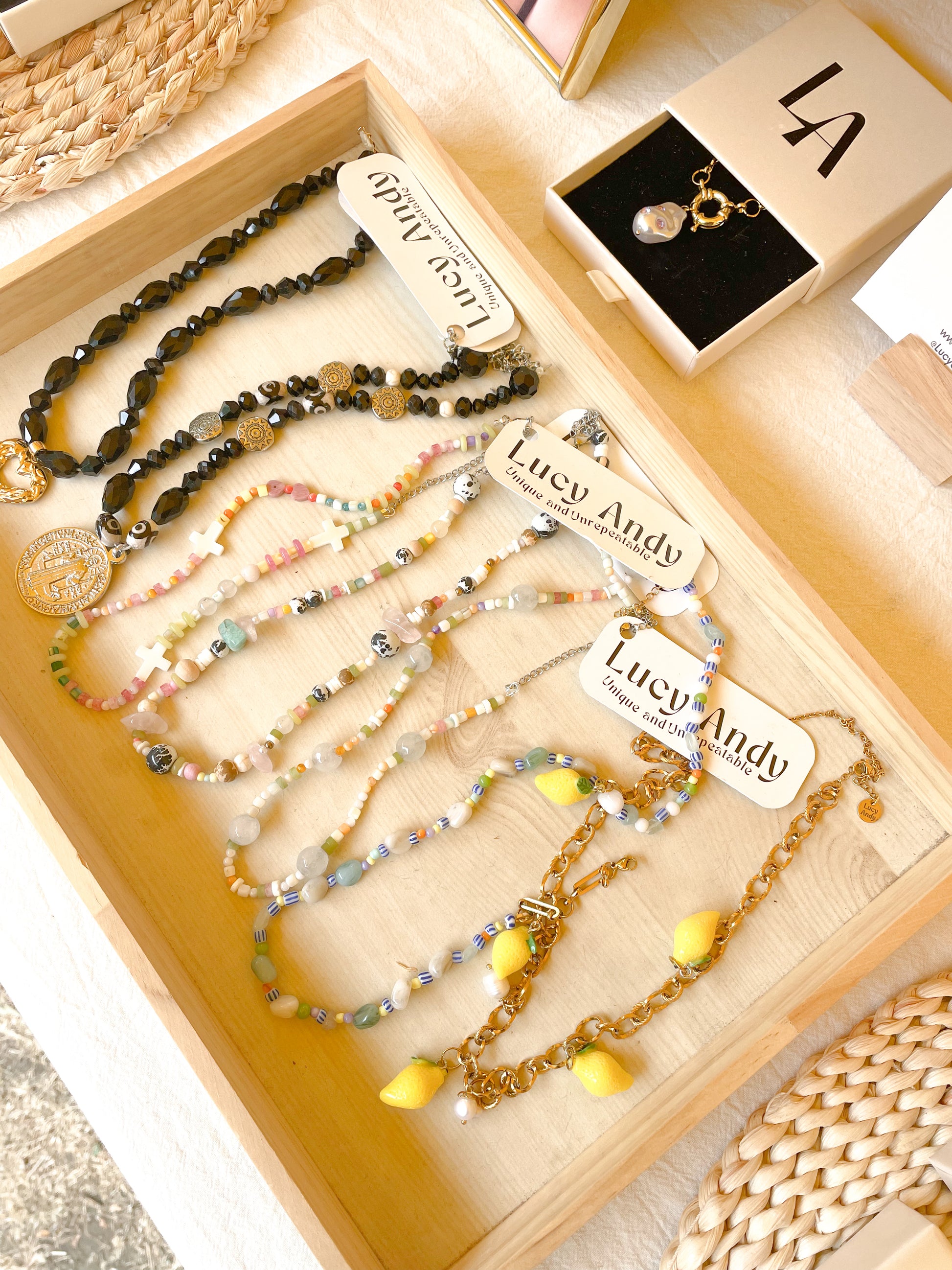Edén – Colourful Gemstone & Pearl Beaded Necklace (Silver or Gold)