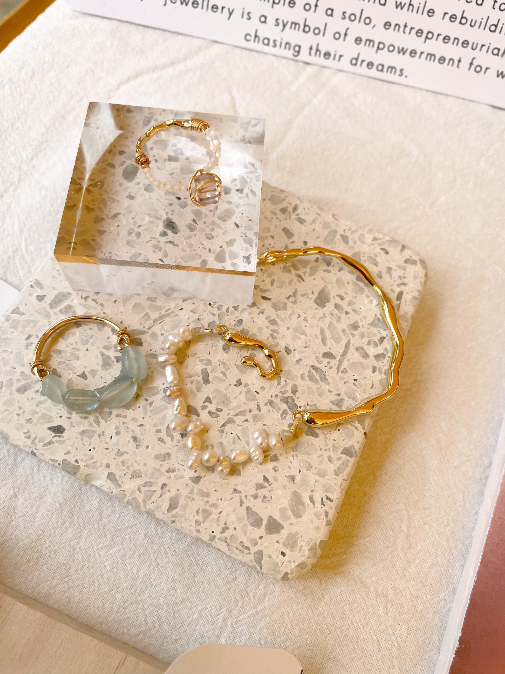 Chunky 18K Gold Plated Bracelet With Freshwater Cultured Pearls