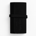 Black leather case with 'Lucky Andy' branding on a white background