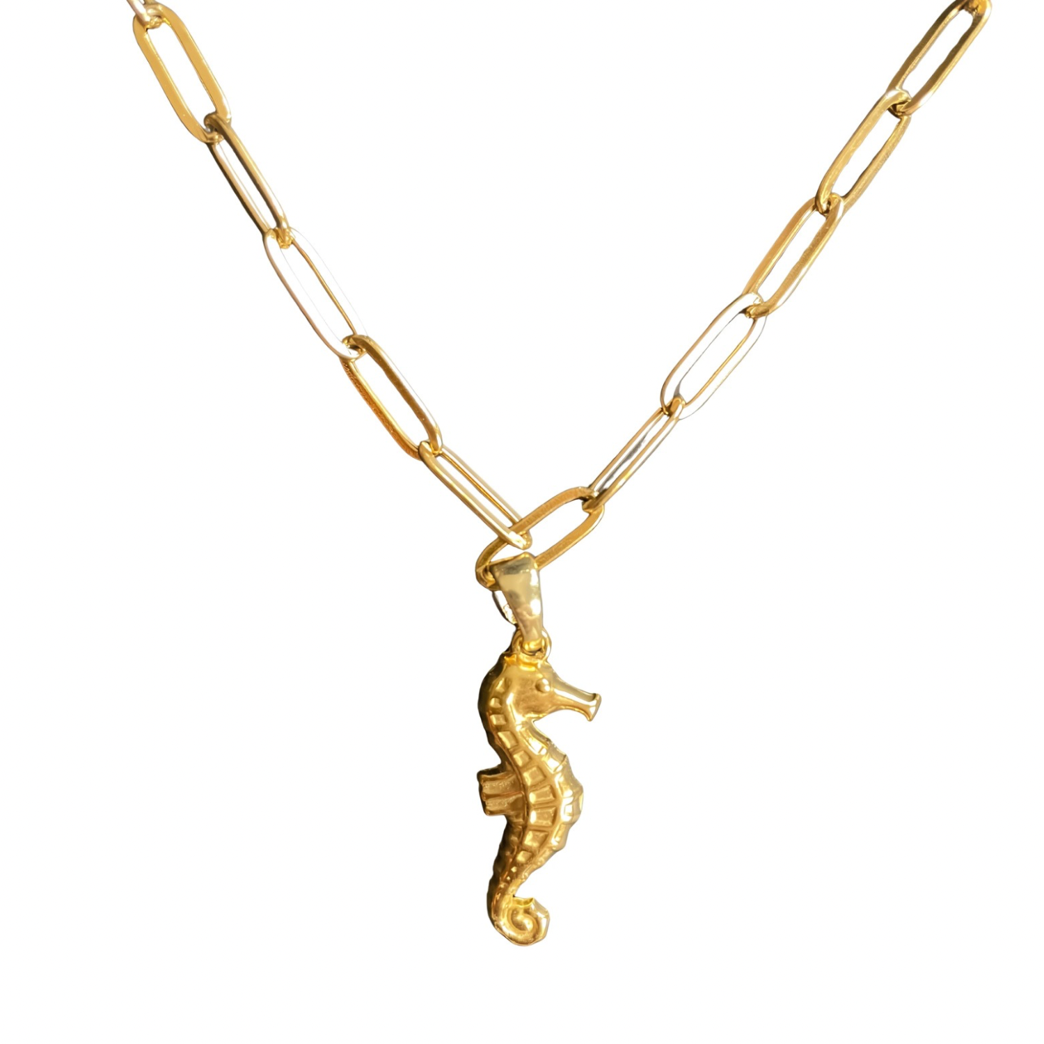 Salty Soul – Seahorse Pendant Necklace in 18K Gold Plated Stainless Steel
