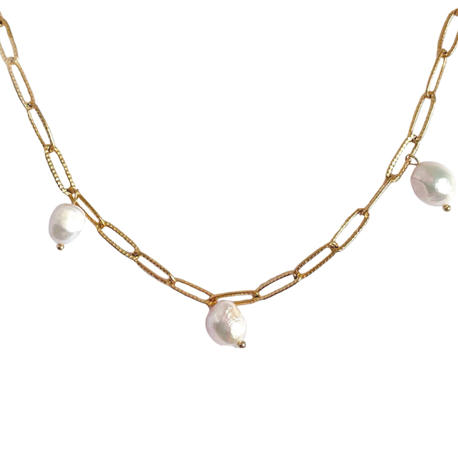 Cartagena Drops – Freshwater Pearl Pendant Necklace on 18K Gold Chain