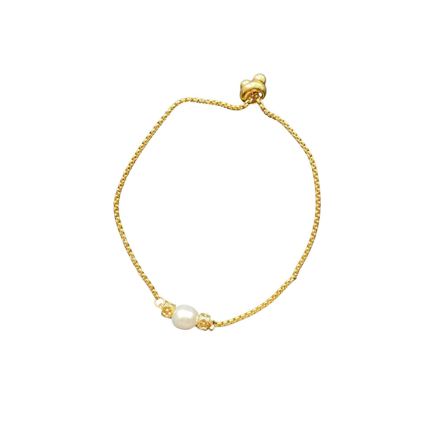 Gold Cord Bracelet with Baroque Pearl – Coastal Edition