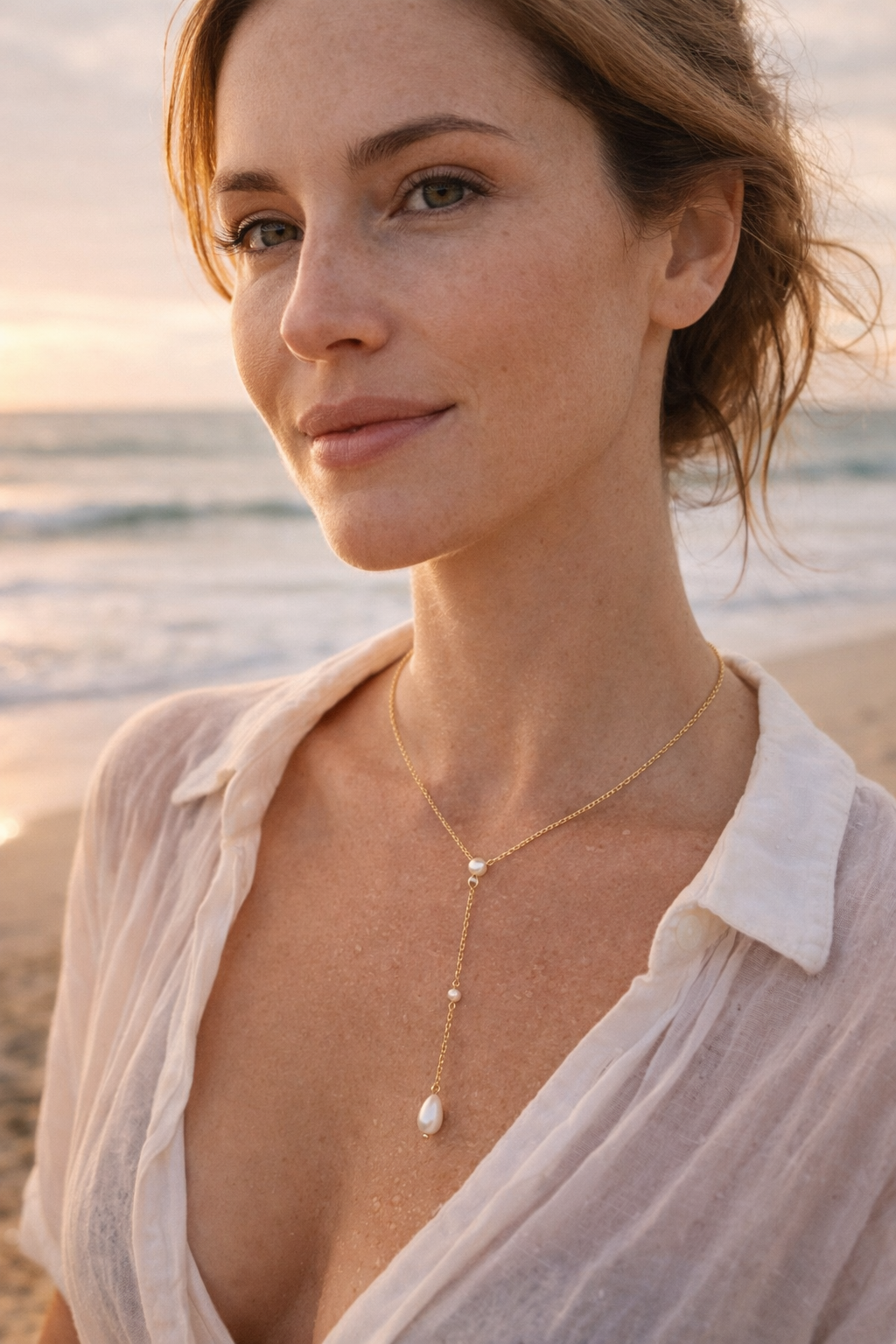 Elara Pearl Drop Necklace