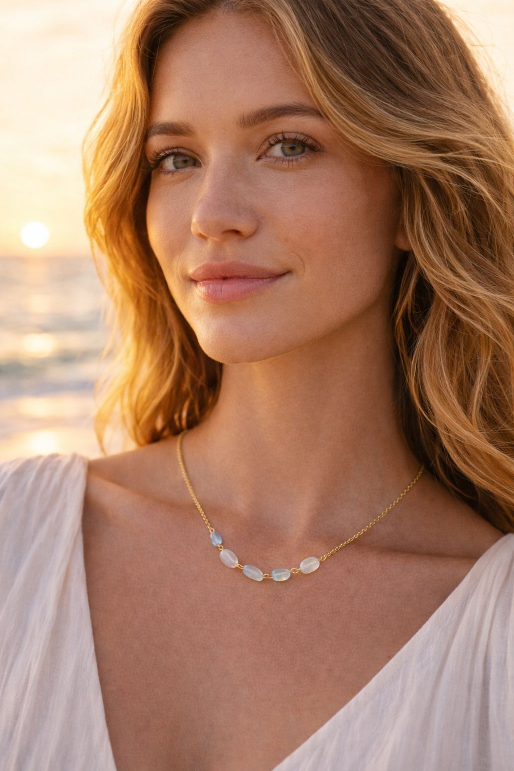 Mineral  Necklace Aquamarine