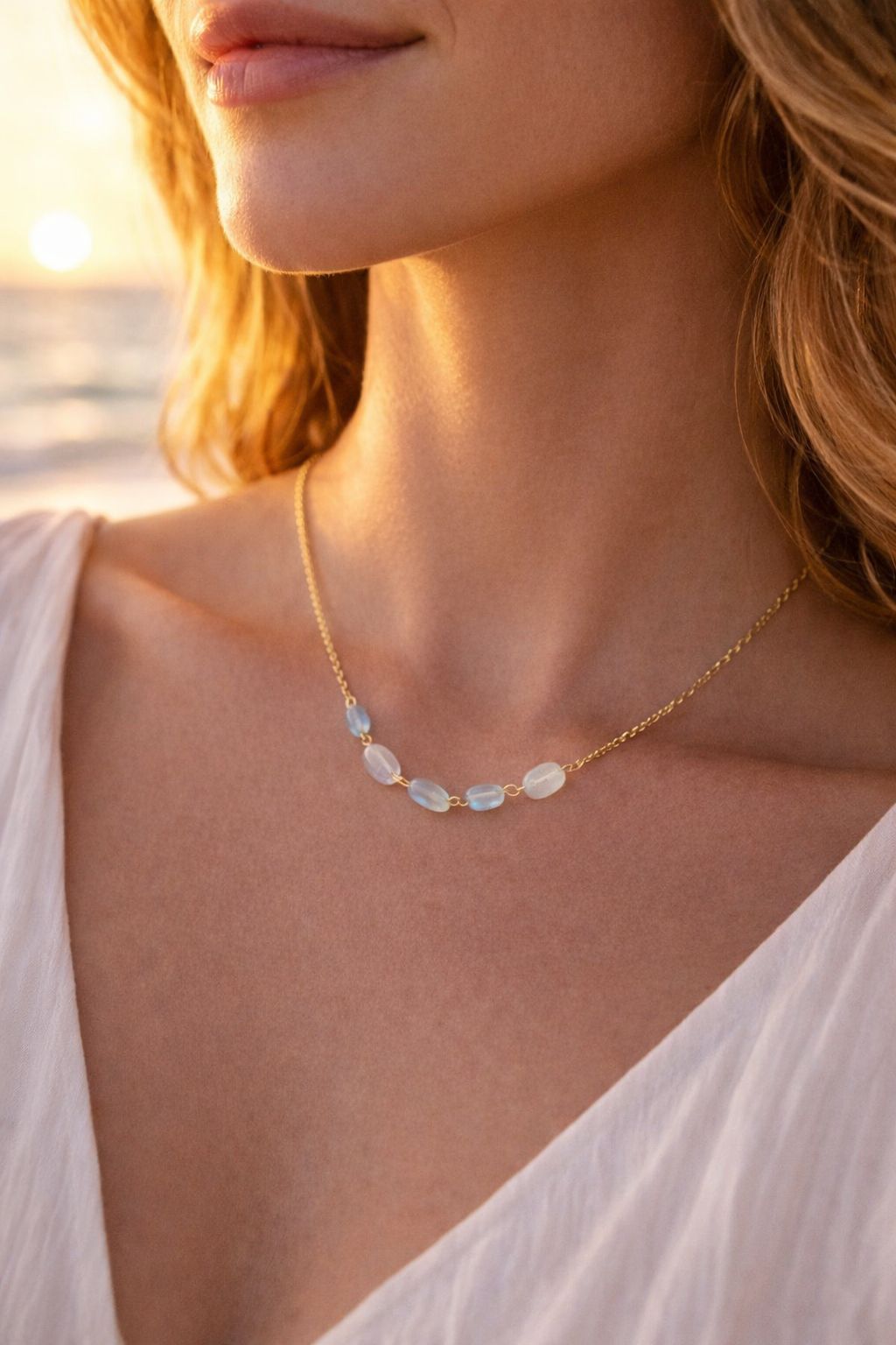 Mineral  Necklace Aquamarine