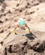 Amazonite & Pearl Cocktail Ring