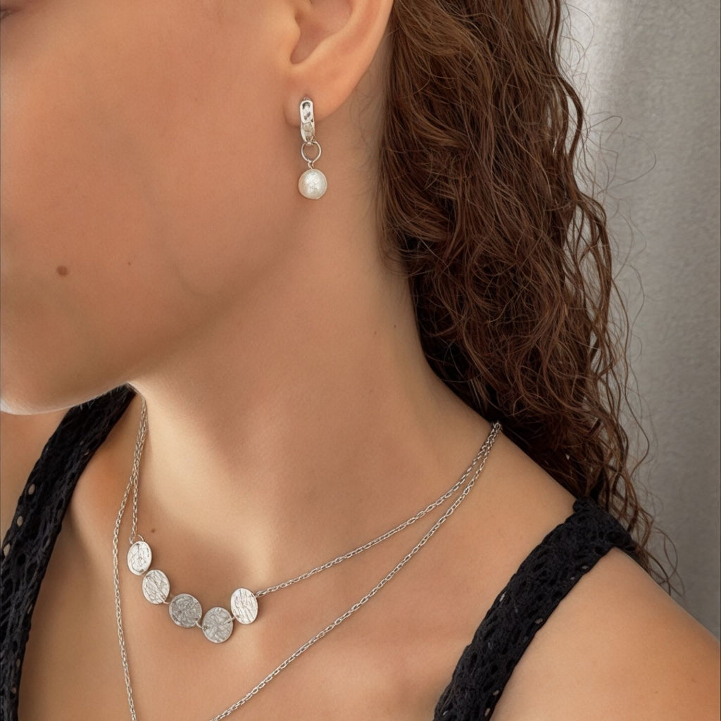 Riviera Multicolour Cubic Zirconia Huggie Earrings with Akoya Pearls