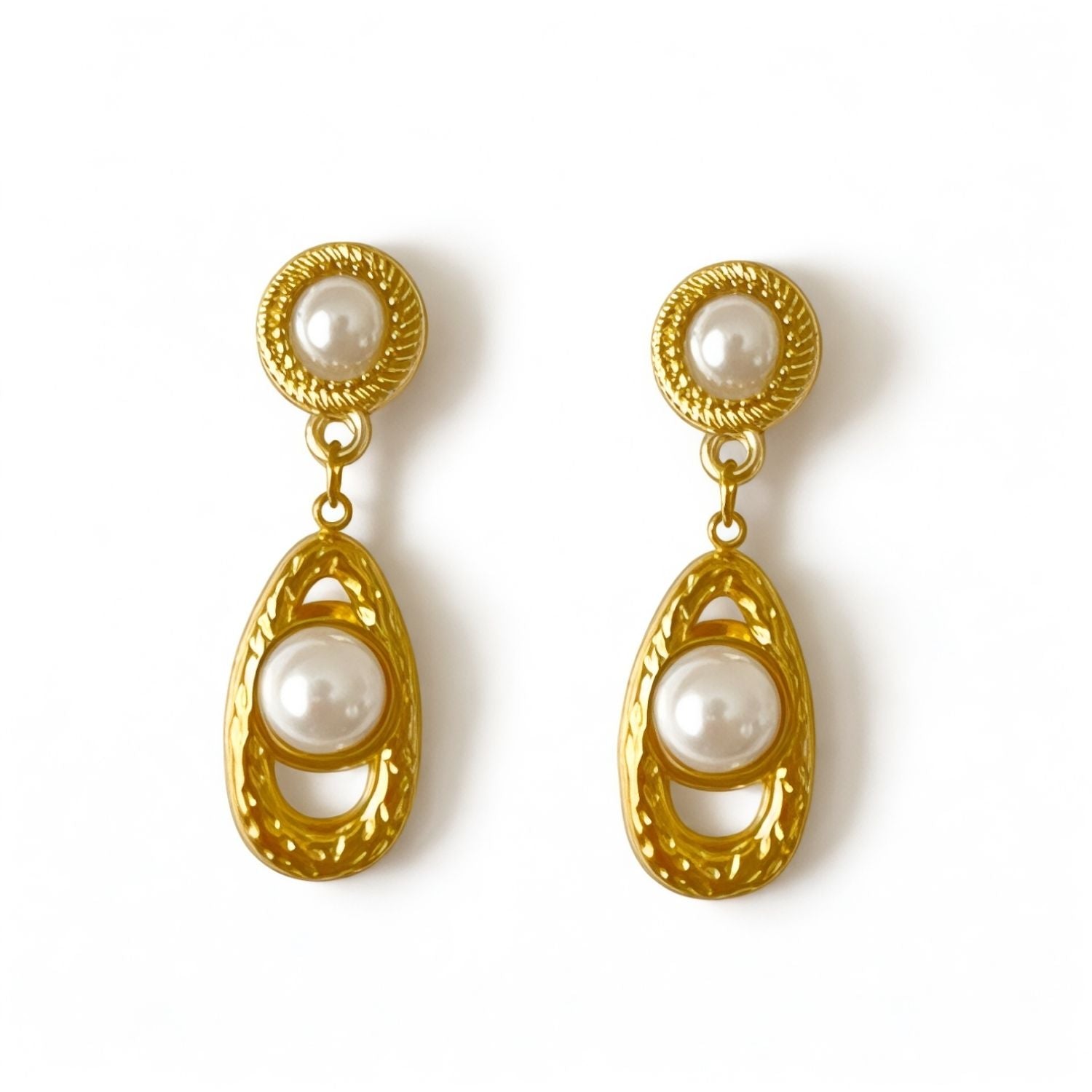 Sterling Silver 18K Gold-Plated Drop Earrings with Freshwater Pearls