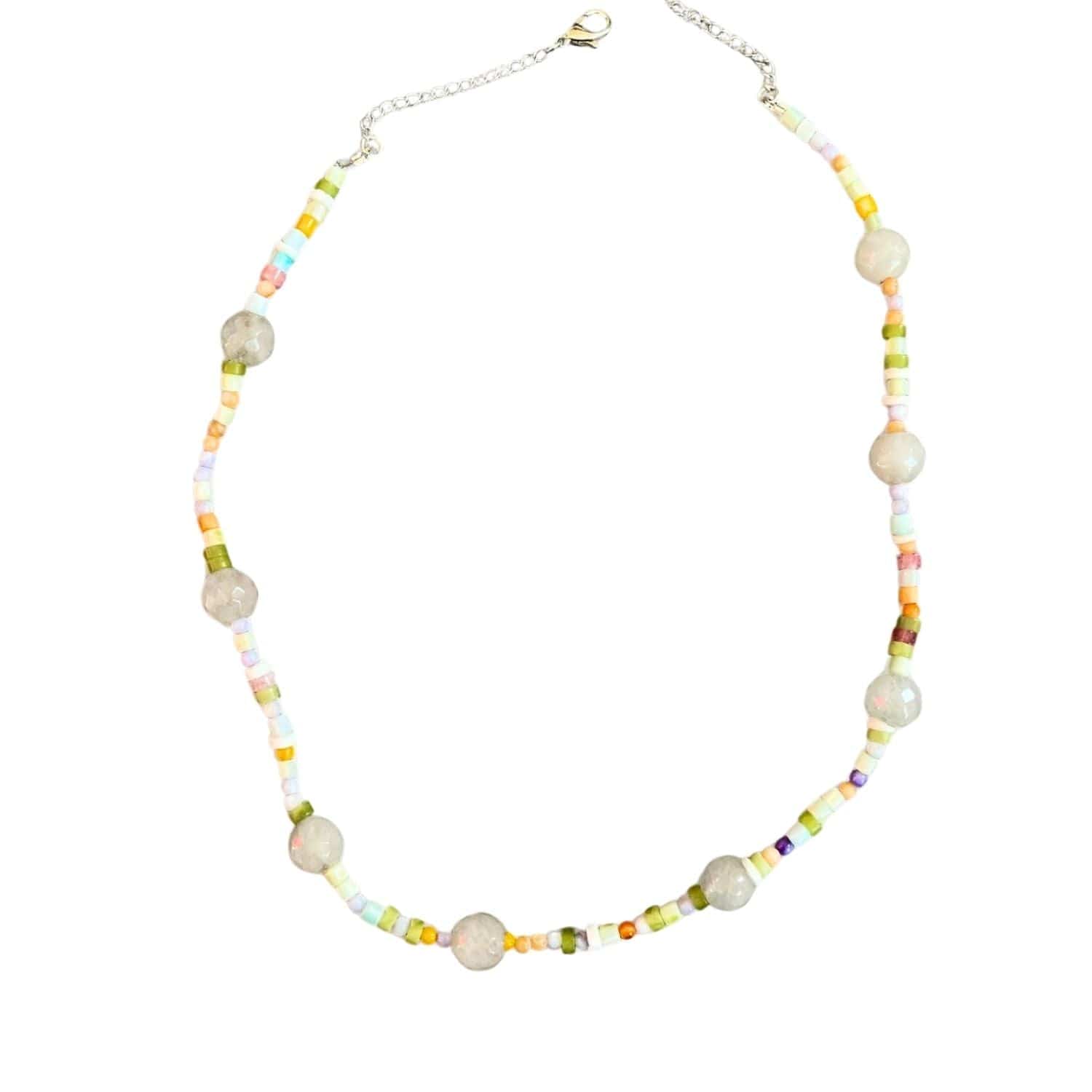 Multicolour Shell and Quartz Beaded Necklace