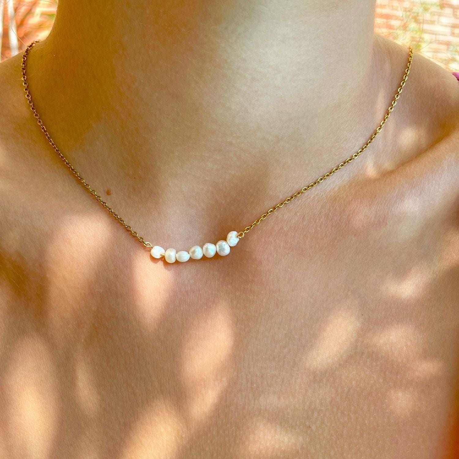 Gold-Plated Necklace with Baroque Pearls